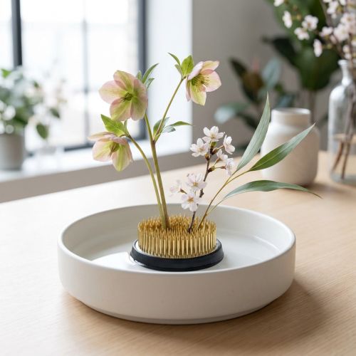 Egel, Kenzan, Ikebana, zilveren metalen arrangement voet, rond Ø5cm | Floristik24.nl