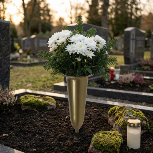 Grafvaas goud 28.5cm | Floristik24.nl