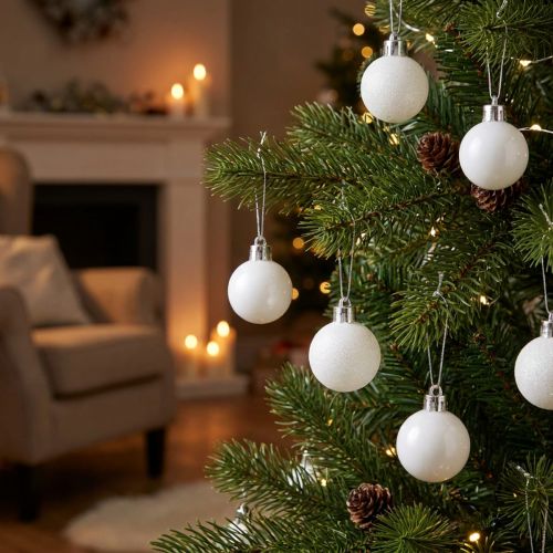 Kerstboomversiering Kerstbal wit 3 cm 14 stuks | Floristik24.nl