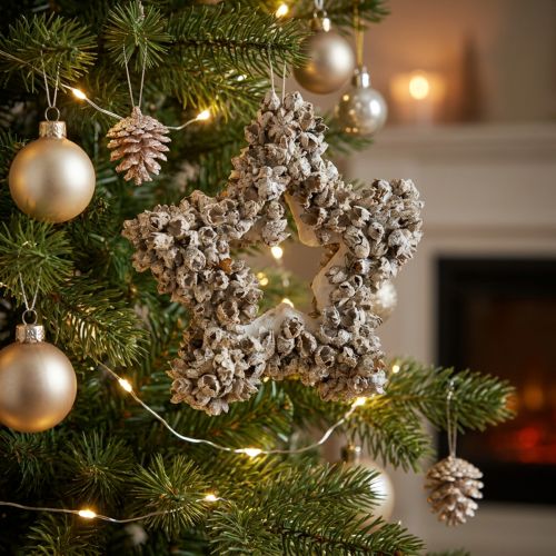 Ster om op te hangen, kerstdecoratie, wit, glitter, Ø15cm | Floristik24.nl