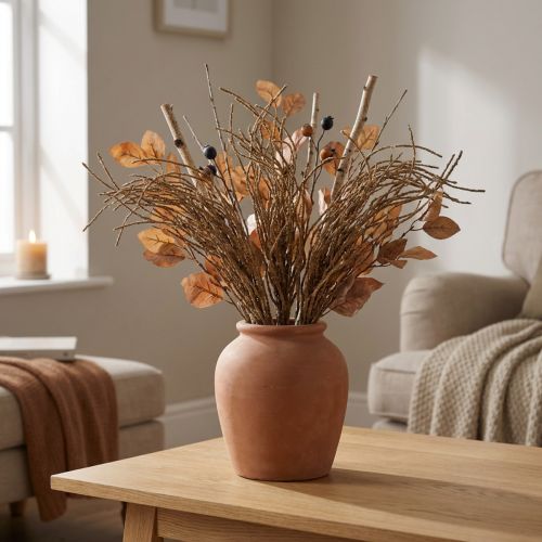 Gras Bush Bruin Kunstmatige Droge Decoratie Herfst Decoratie 48cm | Floristik24.nl