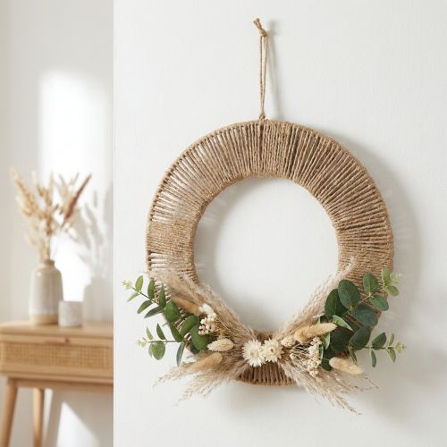 Artikel Decoratieve hangring, boho-stijl, natuurlijk zilver, Ø39,5 cm