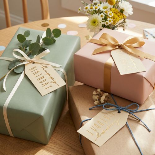 Cadeaukaartjes bedrukt papier Happy Birthday 4×7cm 24 st | Floristik24.nl