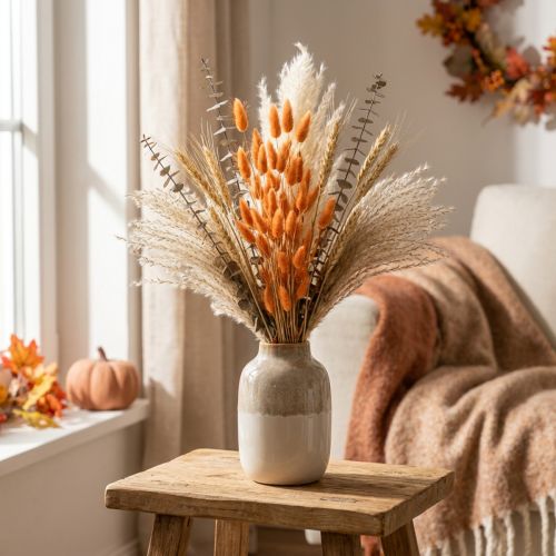 Lagurus Gedroogd Konijnenstaartgras Abrikoos Decoratieve Gedroogde Bloemen 55-60cm 50g | Floristik24.nl