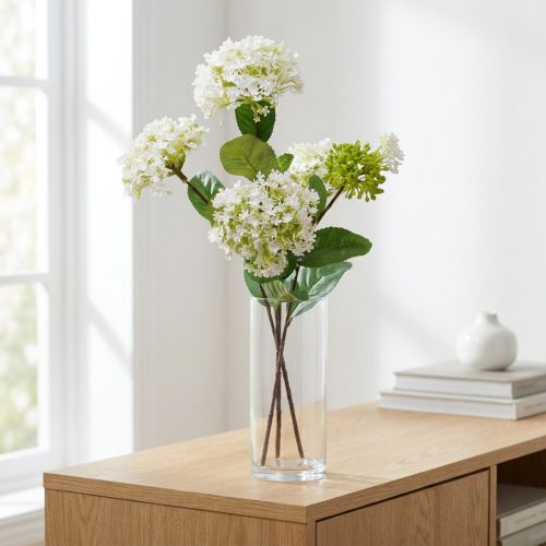 Kunstbloem sneeuwbalplant Virburnum wit Ø8cm 64cm | Floristik24.nl
