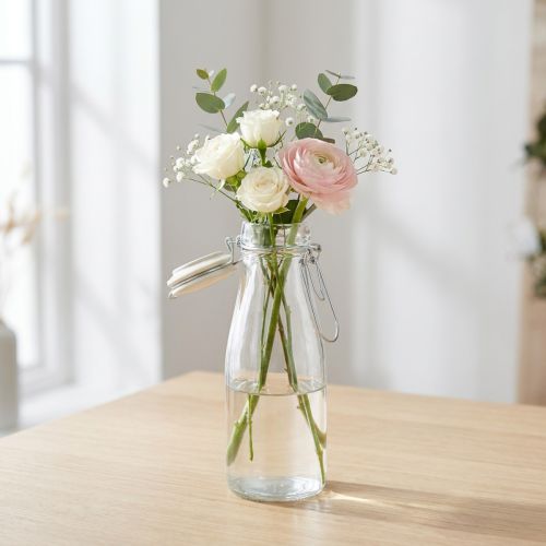 Fles sierglas met dop helder Ø7cm 20,5cm | Floristik24.nl