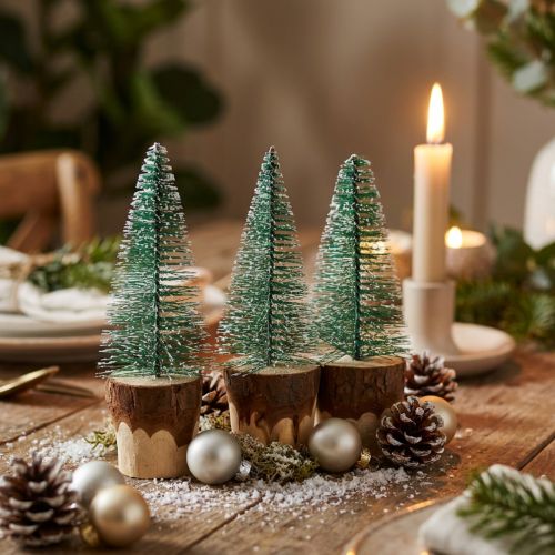 Kerstdecoratie Kerstboom gesneeuwd 10cm 8st | Floristik24.nl