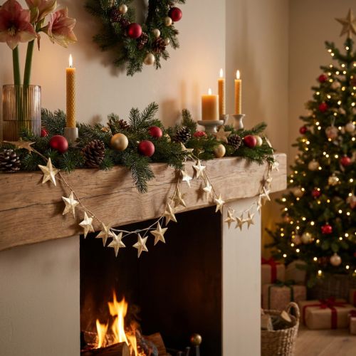Sterrenslinger voor Kerstmis metaal goud L180cm | Floristik24.nl