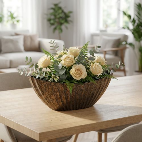 Plantenschaal met groeven