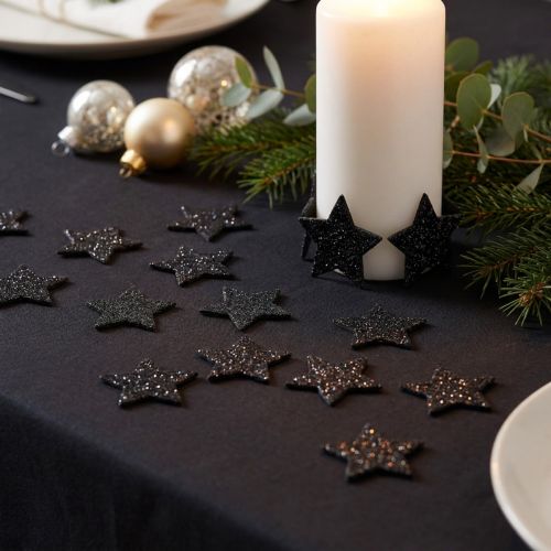 Mini glitterster zwart 2,5 cm 96 stuks | Floristik24.nl