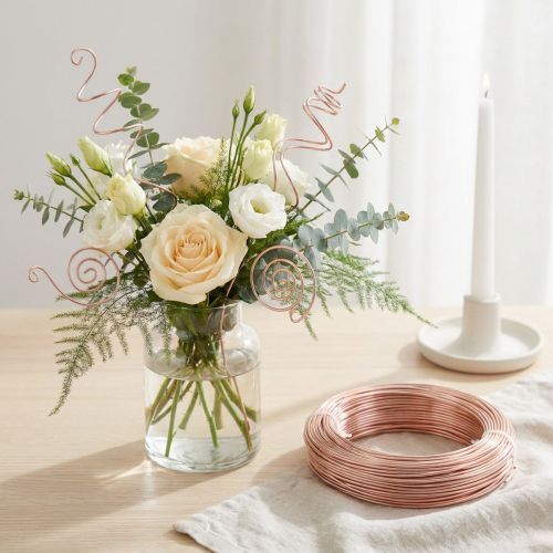 Artikel Aluminiumdraad 2mm, 60m, 500g roségoud - Flexibele sieradendraad voor knutsel-, decoratie- en bloemisterijbenodigdheden