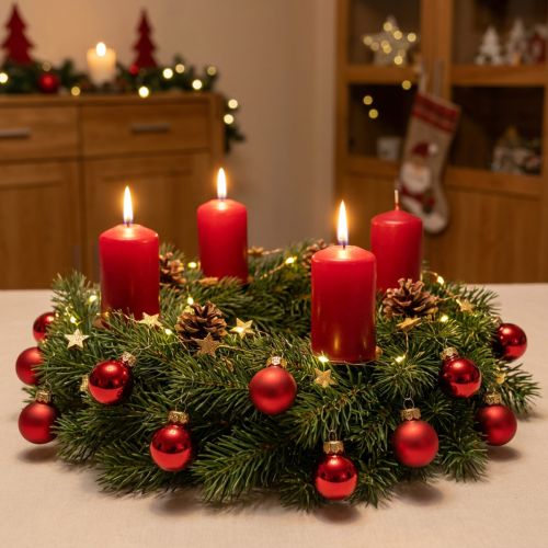 Artikel Mini kerstbal rood mat en glanzend Ø2,5cm 22 stuks