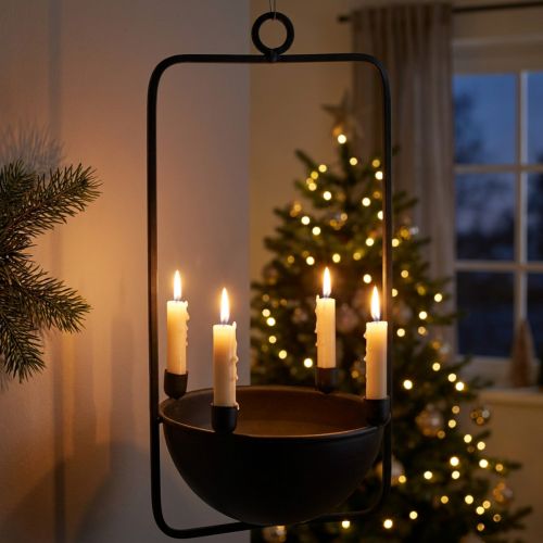 Hangende kandelaar Zwarte boom kandelaar H30.5cm | Floristik24.nl