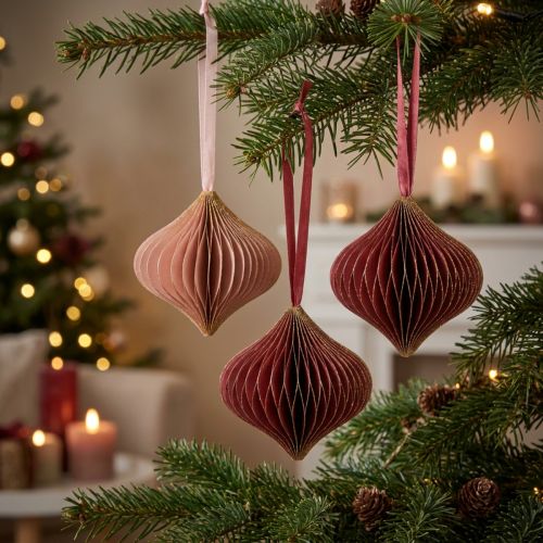 Honingraatbolletjes honingraatbolletjes ui roze wijnrood Ø8cm 4 st | Floristik24.nl