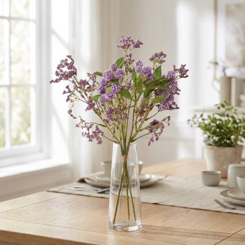 Kunstboeket, zijden bloemen, paars, decoratief, 51 cm | Floristik24.nl