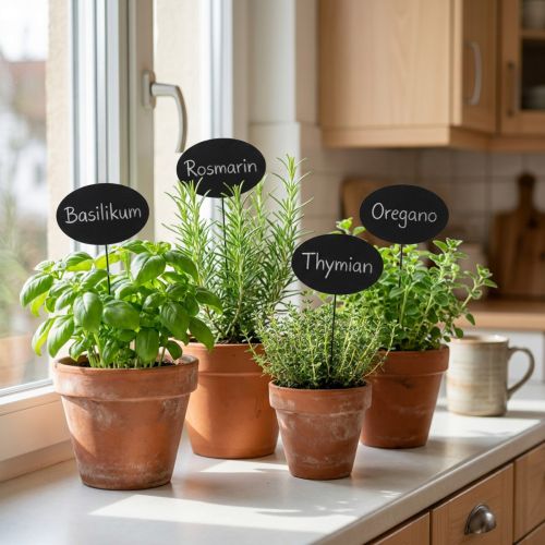 Mini krijtbord zwarte ovale metalen bloemenstekers 7,5 x 4,5 cm 12 stuks voor bloemisterij en decoratie | Floristik24.nl