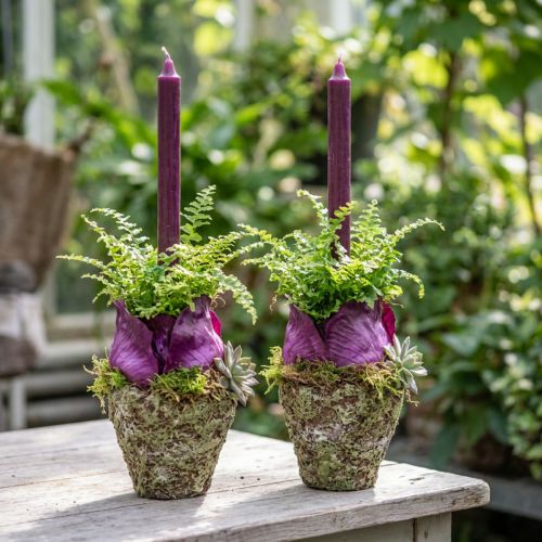Bloempot rustieke boslook plantenbak Ø12,5cm H12cm 2 stuks | Floristik24.nl