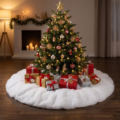 Kerstboomdeken rond sneeuwbasis Ø100cm | Floristik24.nl
