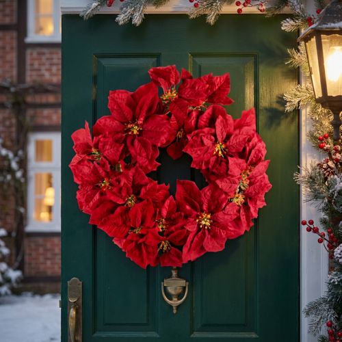 Artikel Kerststerkrans kunstbloemen Kerst Ø40cm