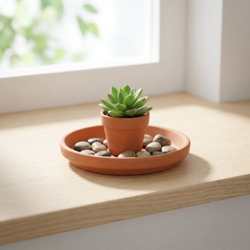 Onderzetter, terracotta, voerbak, opstellingsbasis Ø8,8cm | Floristik24.nl
