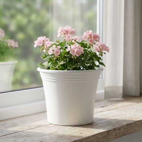 Kunststof pot “Irys” wit Ø25cm H21cm 1 st | Floristik24.nl