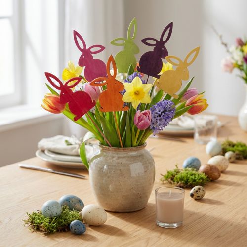 Artikel Paashaas houten bloempluggen Paashaas 30,5cm 18 st