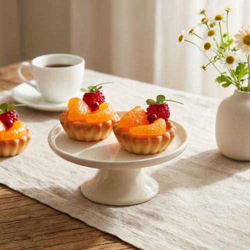 Decoratieve minitaartjes met fruit, 6 cm, kunstmatige taartreplica's voor etalages en displays, set van 4 | Floristik24.nl