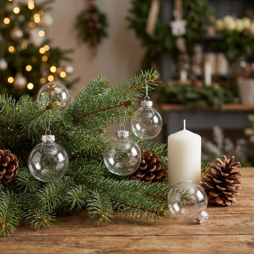 Mini kerstballen glas retro transparant Ø3cm 22 st | Floristik24.nl