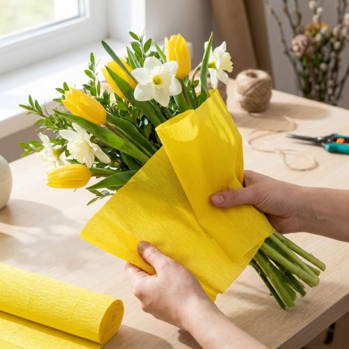 Bloemist Crêpepapier Geel
