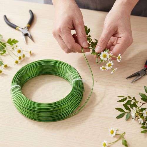 Aluminiumdraad Ø2mm Meigroen 60m 500g Decoratief draad Sieradendraad Hobbydraad | Floristik24.nl