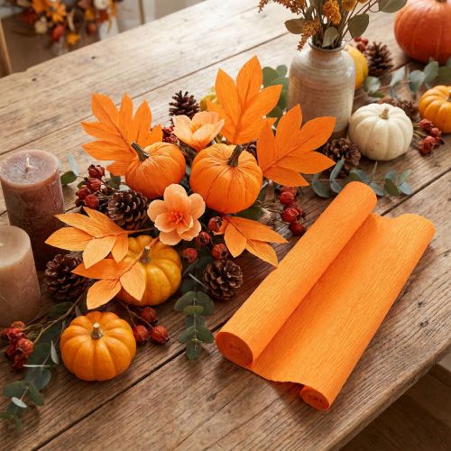 Bloemist crêpepapier licht oranje 50x250cm | Floristik24.nl