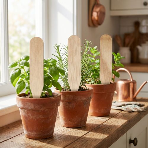 Tuinpalen houten bedpalen voor kruiden & Co 10cm 12st | Floristik24.nl