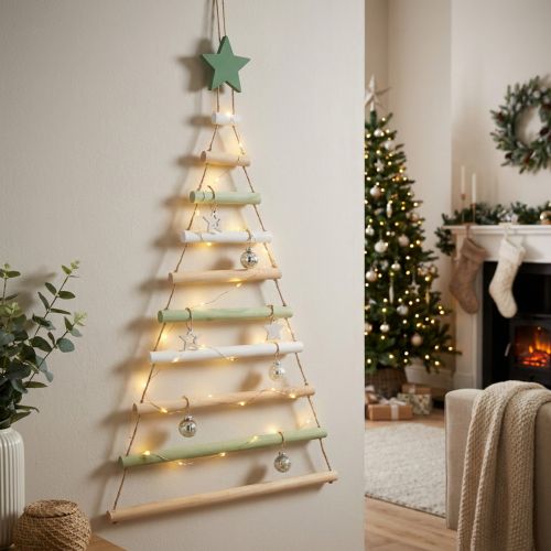 Hangdecoratie kerstboom ster hout H59cm | Floristik24.nl