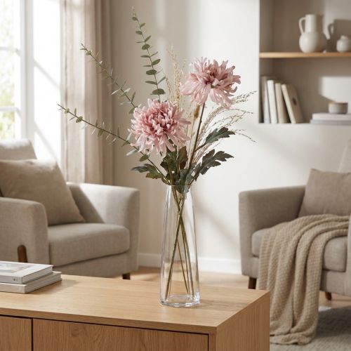 Kunstchrysanten Roze Mauve Ø13cm L72cm 2st | Floristik24.nl