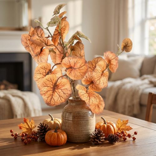 Heuchera kunstplanten met ronde bladeren voor de herfst, lengte 66 cm | Floristik24.nl