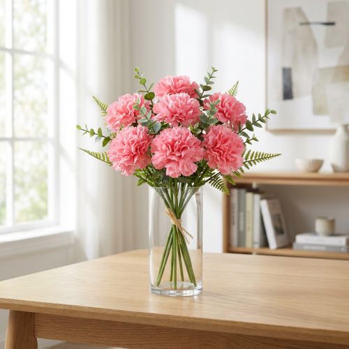 Anjer Kunst Roze 25cm 7st Kunstplant als echt! | Floristik24.nl