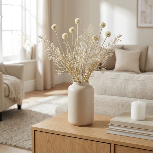 Droog gras pampagras kunstgras allium crème, beige H60cm | Floristik24.nl