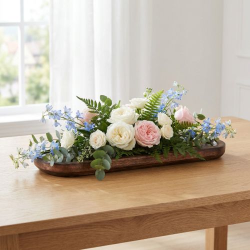 Ovale houten schaal, donkerbruin geglazuurd, decoratieve schaal, 40×12 cm | Floristik24.nl