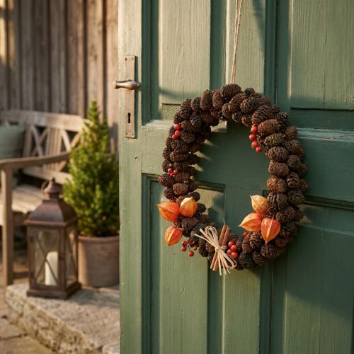 Kegelkrans elzenkegel decoratieve krans om natuur op te hangen Ø25cm | Floristik24.nl