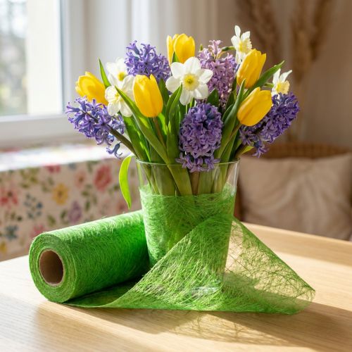 Fleece 8cm 25m groen | Floristik24.nl