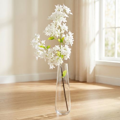 Kunstmatige lila tak witte bloemen L95cm | Floristik24.nl