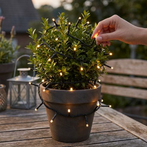 LED-lichtsnoer, 144 stuks, zwart, warm wit, voor buitengebruik, 1,2 m | Floristik24.nl