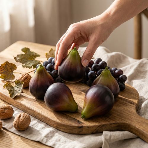 VIANA Decoratieve Vijgenset 8cm 6-delig - Kunstfruit voor Tafeldecoratie & Feest | Floristik24.nl