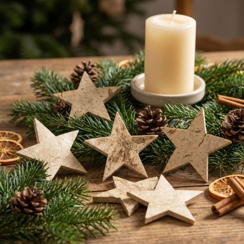Coconut star nature 5cm 50st Kerstversiering tafeldecoratie | Floristik24.nl