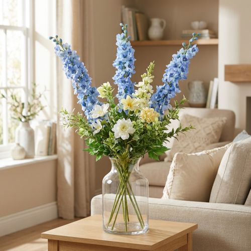 Kunstmatige Delphinium Blauwe Delphinium Kunstbloem Zijden Bloemen | Floristik24.nl