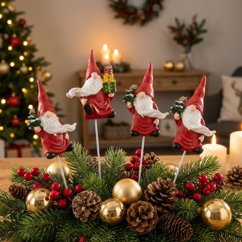 Kerstkabouter decoratieve plugkabouter Kerstman 7cm 4 st | Floristik24.nl