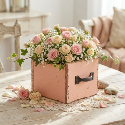 Plantenlade houten sierplantenbak Perzik 12,5cm | Floristik24.nl