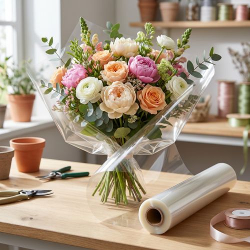 Bloemen decoratie folie Bloemen folie 75cm x 200m | Floristik24.nl
