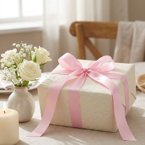 Cadeau- en decoratielint 25mm x 50m lichtroze | Floristik24.nl