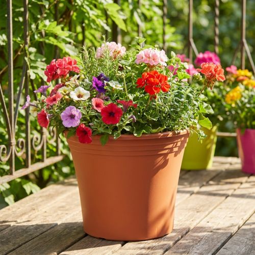 Pot “Irys” kunststof terracotta Ø33cm H27,5cm 1 st | Floristik24.nl